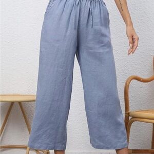 100% Linen Cropped Pants, NWOT, 3X